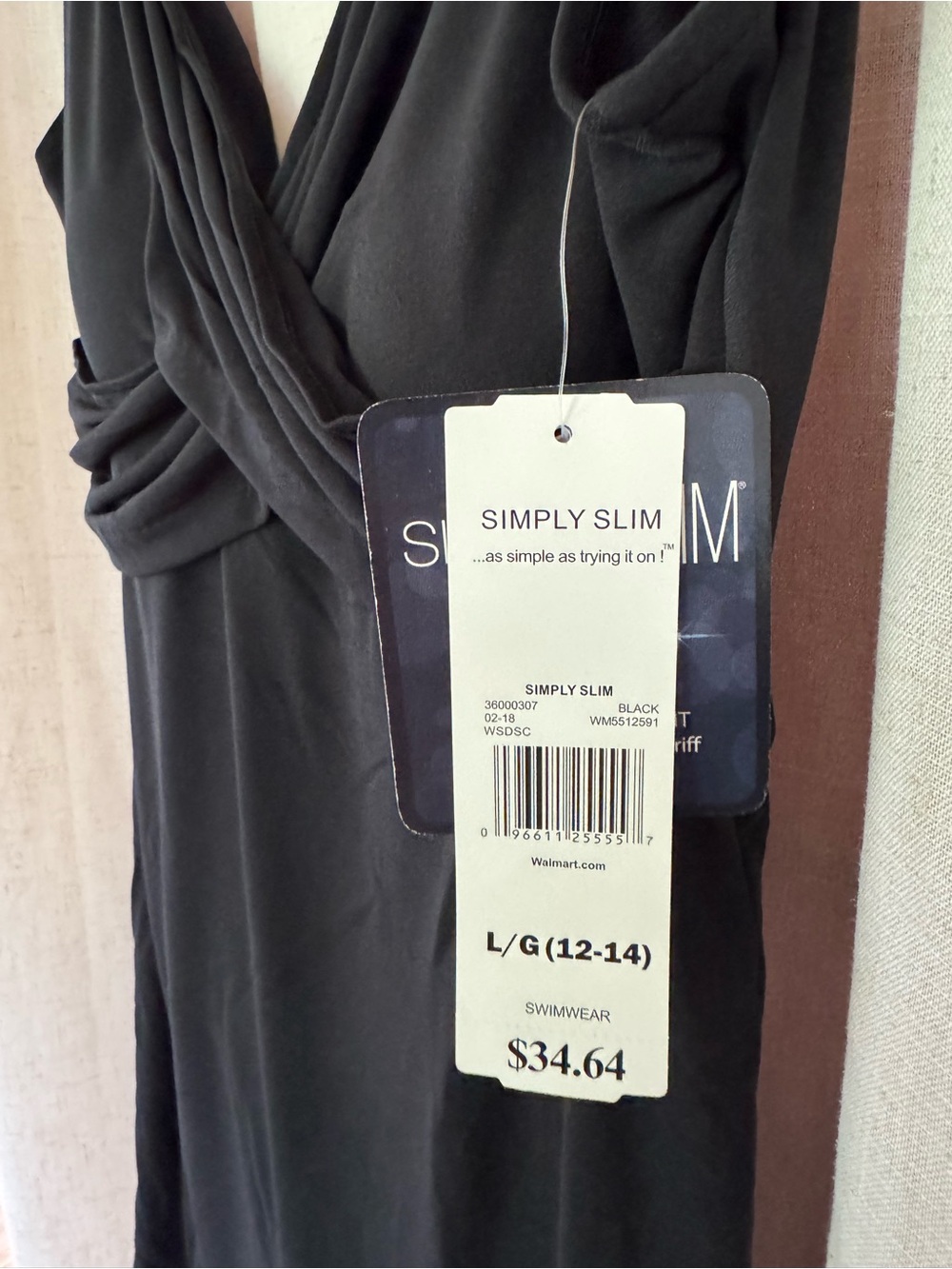 NEW Simply Slim Cross Your Heart Tummy Control Swimdress Size Large 12/14 NWT - Picture 6 of 12